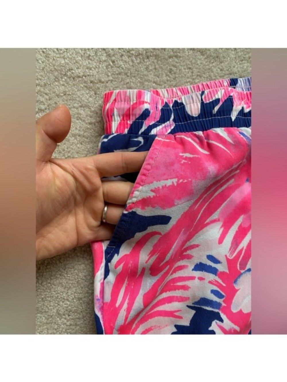 LILLY PULITZER True Blue Paradise Point Piper Pull On Pants Size Small - Picture 3 of 5